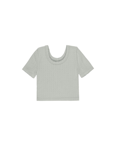 Rylee + Cru Pointelle Tee ~ Seafoam