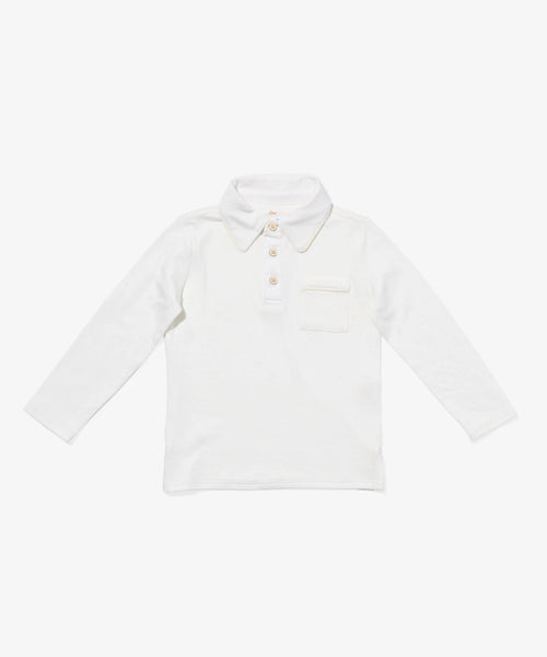 Oso & Me Parker Polo, Vanilla Piping