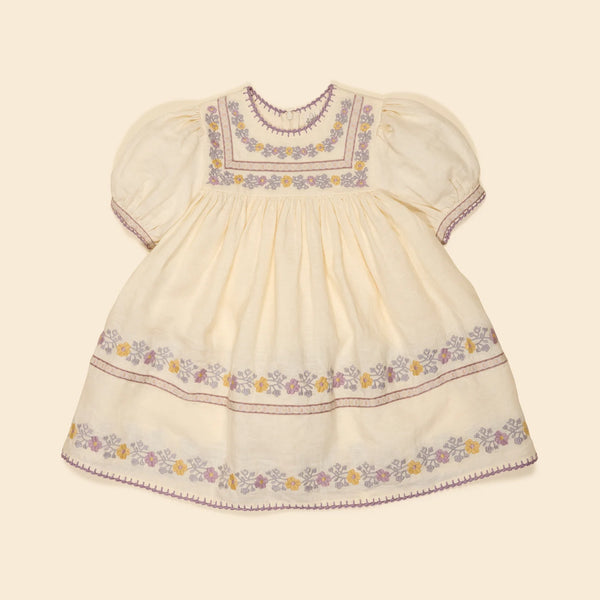 Apolina Patsy Ribbons Dress - Cream
