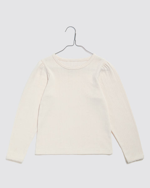 Little Cottons Pointelle LS T-shirt - Chantilly