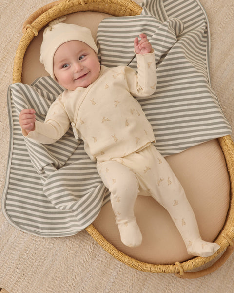 Quincy Mae Wrap Top + Footed Pant Set Bunnies