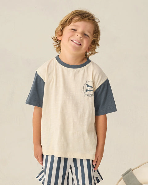 Rylee & Cru Contrast Short Sleeve Tee Nautical Flag