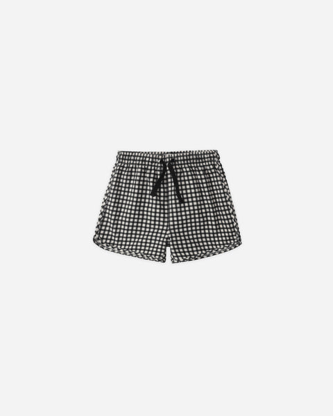 Rylee & Cru Swim Trunk ~ Black Gingham