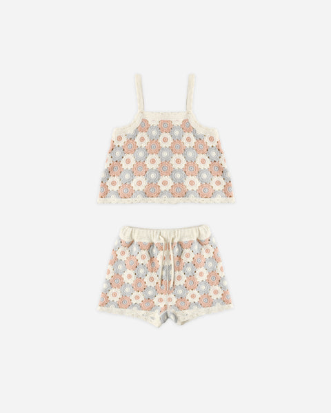 Rylee + Cru Lili Knit Set ~ Blue, Light Pink, Ivory