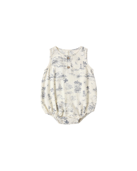Rylee & Cru Beau Romper ~ Ocean Toile
