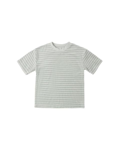 Rylee + Cru Terry Relaxed Tee ~ Seafoam Stripe