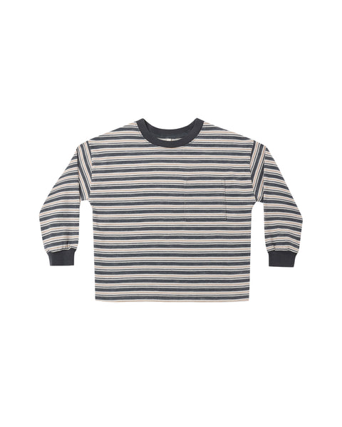 Rylee & Cru Relaxed Long Sleeve Tee ~ Blue Stripe