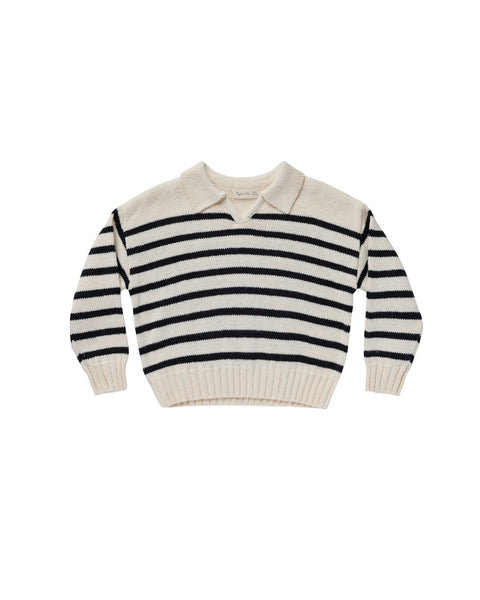 Rylee + Cru Collared Sweater ~ Black Stripe