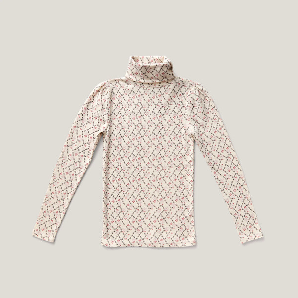 Soor Ploom Pouf Turtleneck ~ Trellis Print, Ladybird