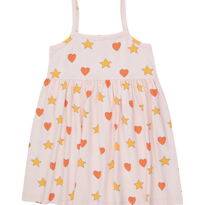 Tiny Cottons Hearts Stars Dress ~ Pastel Pink