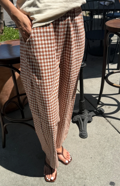 Le Bon Shoppe Gingham Arc Pants - Cinnamon