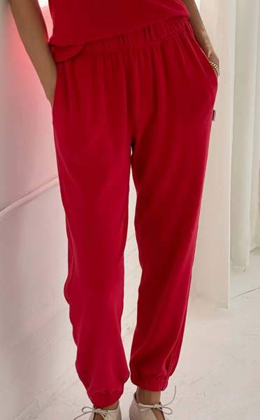 Le Bon Shoppe Pointelle Serene Joggers - Red Apple