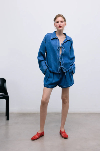 New Society ~ TNS Tencel Woman Short Mid Denim