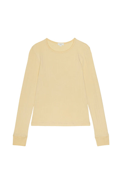 Donni Pointelle Simple Long Sleeve ~ Butter