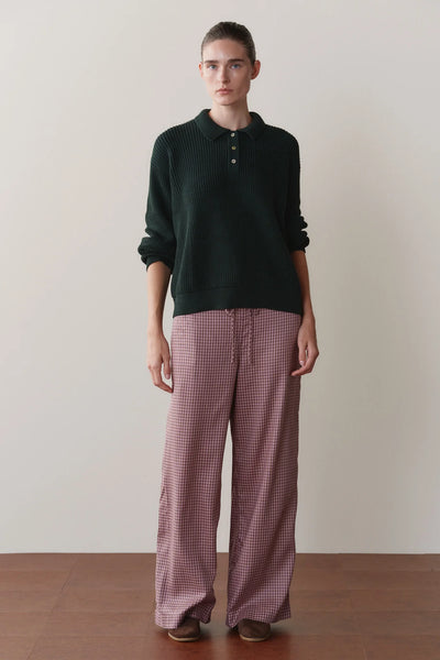 DONNI The Tencel Plaid Tie Pant ~ Roz, Espresso Plaid