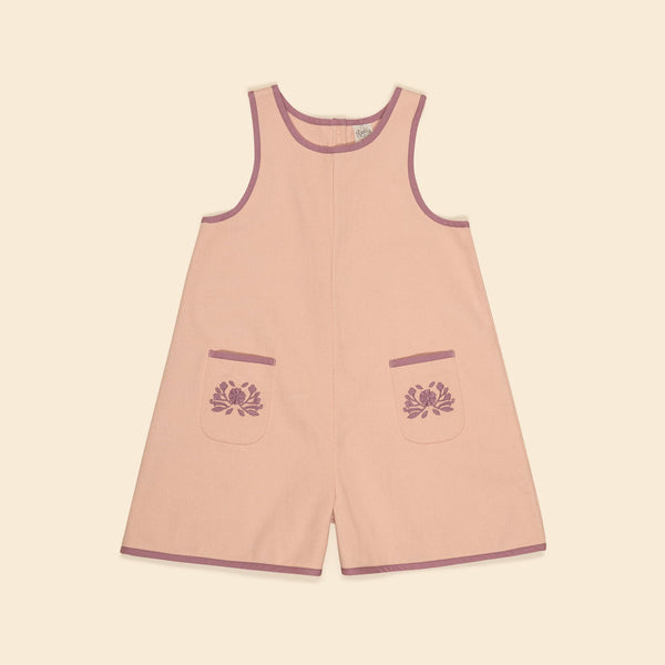 Apolina Vada Apron Playsuit - Pink Satin