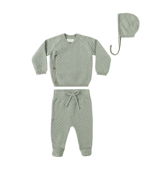 Quincy Mae Knit Wrap Top + Pant Set ~ Fern