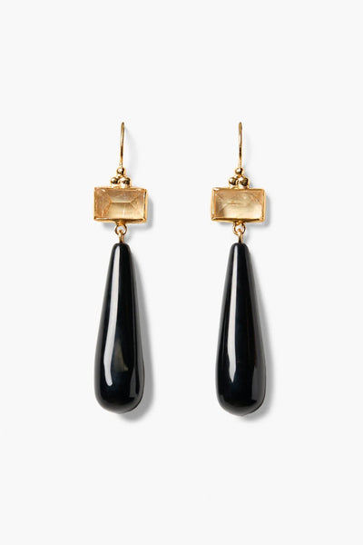 Chan Luu Messina Earrings Black Agate