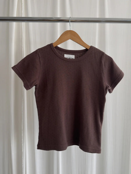 Le Bon Shoppe Pointelle Babe Tee ~ Chocolate Pointelle