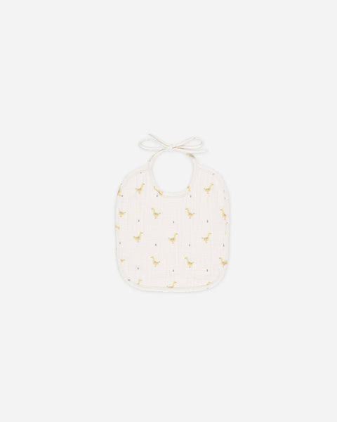 Rylee & Cru Woven Tie Bib ~ Geese
