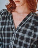 Emile et Ida Women Black Check Blouse ~ Soho