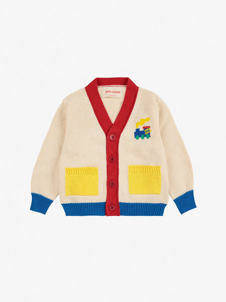 Bobo Choses Choo Choo Color Block Cardigan