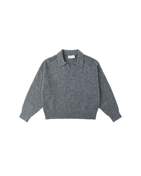 Rylee & Cru Collared Sweater ~ Heathered Grey