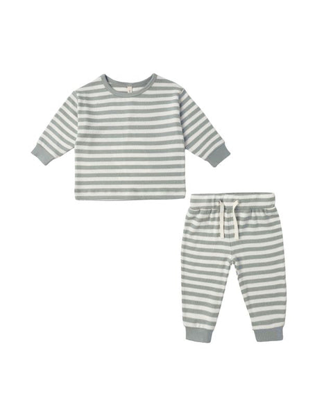 Quincy Mae Cozy Set ~ Blue Stripe