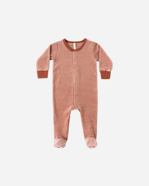 Quincy Mae Hidden Snap Footie ~ Candy Stripe