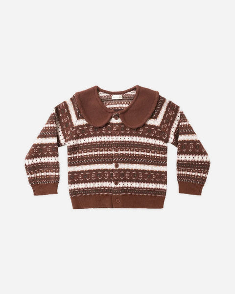 Rylee + Cru Fair Isle Cardigan ~ Mulberry Stripe