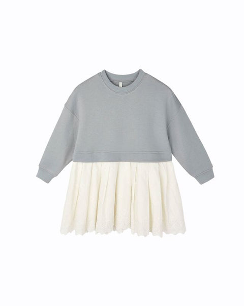 Rylee & Cru Sweatshirt Dress ~ Dusty Blue