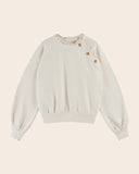 Emile et Ida Women Ecru English Embroidery Sweater ~ Cream