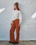 Emile et Ida Women Ecru English Embroidery Sweater ~ Cream