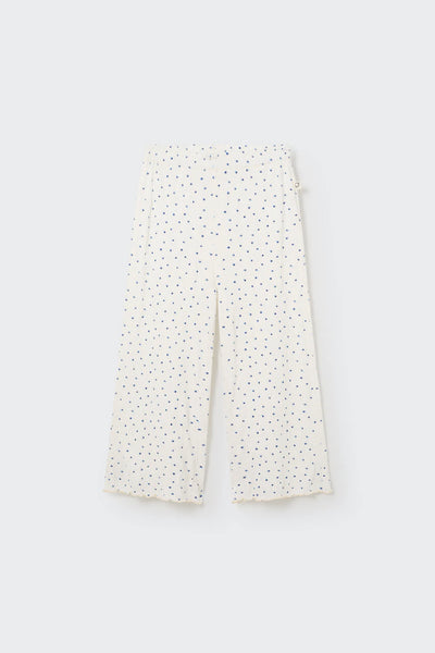 Cozmo Floral Gauze Pants ~ Ivory Blue