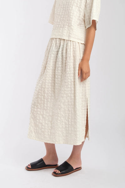Micaela Greg Cream Jacquard Skirt
