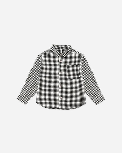 Rylee + Cru LS Collared Shirt ~ Black Gingham