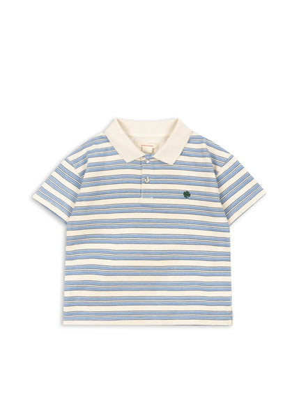Konges Spotty SS Polo ~ Stripe Ciel
