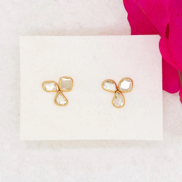 River Song Diamond Slice Floret Post Earrings