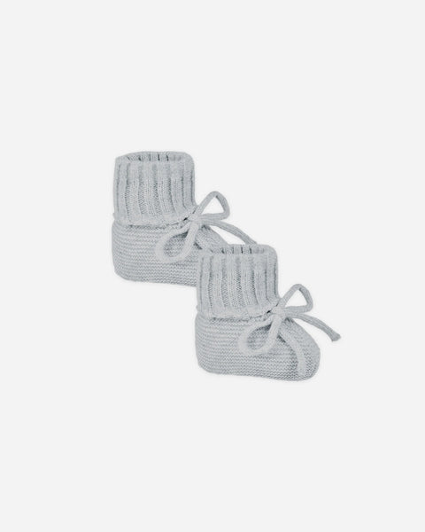 Quincy Mae Knit Booties ~ Heathered Dusty Blue