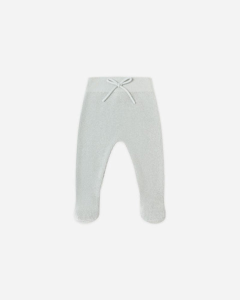 Quincy Mae Footed Knit Pant ~ Ice Blue