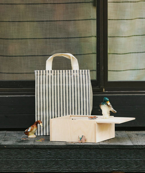 WAAM Industries Eco-Friendly Market Bag - Navy Ticking