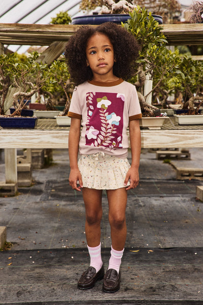 Misha & Puff Kikyo Flower Ringer Tee ~ Turtledove