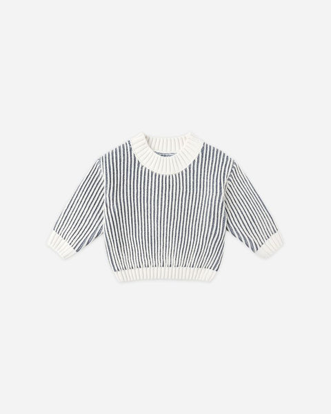 Quincy Mae Relaxed Knit Sweater ~ Ocean