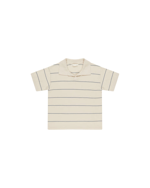 Rylee + Cru Chandler Knit Polo ~ Blue Stripe