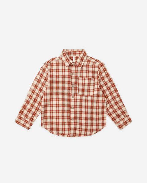 Rylee + Cru LS Collared Shirt ~ Red Plaid
