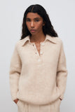 New Society Mimi Woman Knit Polo ~ Moonlight White