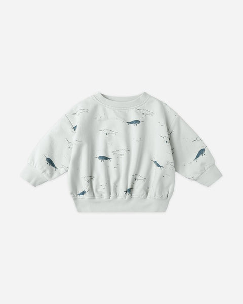 Quincy Mae Relaxed Fleece Sweatshirt~ Narwhals