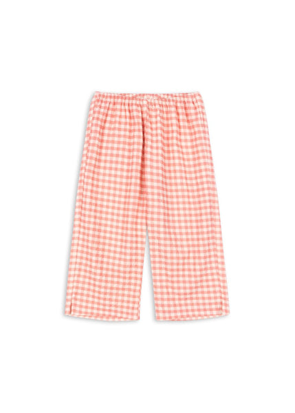 Konges Rosie H-W Bella Pants GOTS ~ Peach Blossom Check