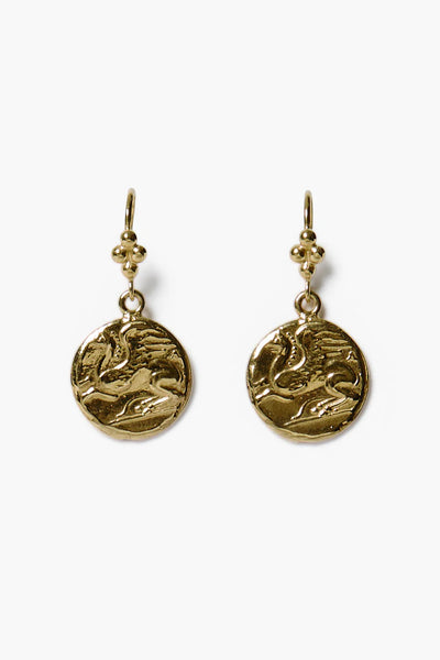 Chan Luu Pegasus Coin Earrings Gold