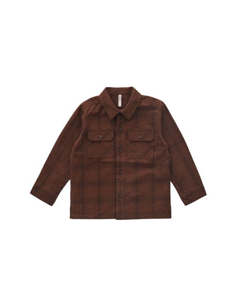 Rylee & Cru Pocketed Corduroy Shirt ~ Brown Plaid
